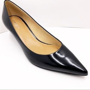 🆕{Coach} Black Leather Pointy Toe Pumps